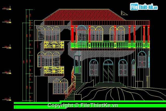 Bản vẽ autocad,biệt thự đẹp,mẫu nhà đẹp,nhà hiện đại,nhà 2 tầng